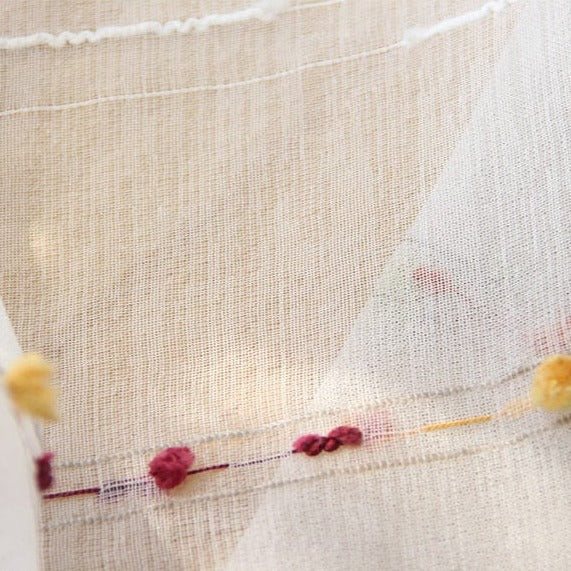 Colorful stereoscopic embroidered transparent curtain | Kalsten