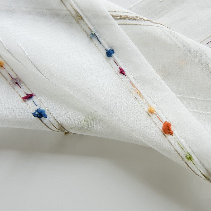 Colorful stereoscopic embroidered transparent curtain | Kalsten