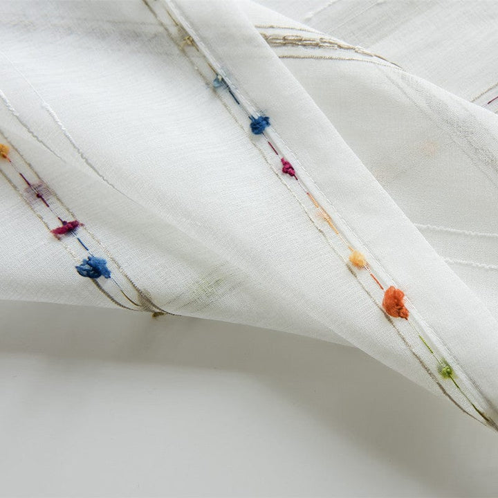 Colorful stereoscopic embroidered transparent curtain | Kalsten