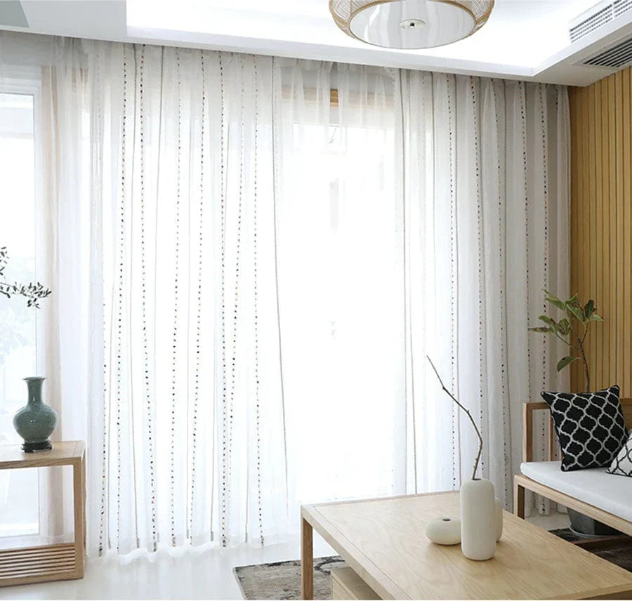 Colorful stereoscopic embroidered transparent curtain | Kalsten
