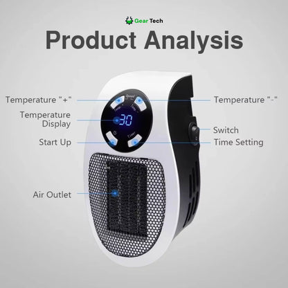 BowLift | Compact Electric Heater - USB and Plug-In Portable small electric heater