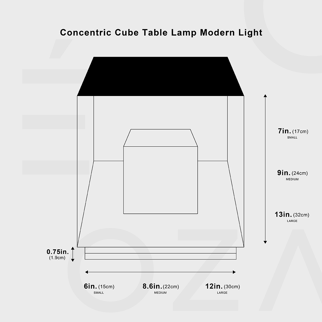 Concentric Cube Table Lamp, Modern Lighting | Kalsten