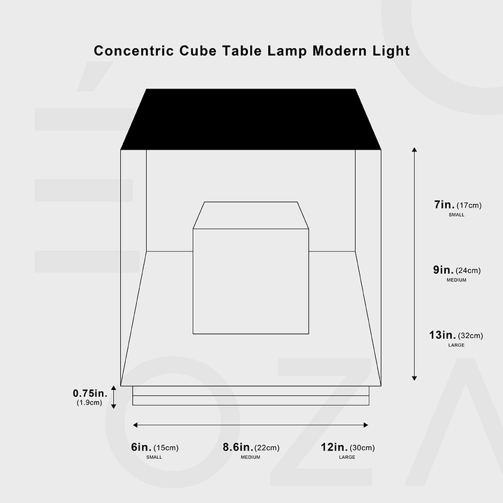 Concentric Cube Table Lamp, Modern Lighting | Kalsten