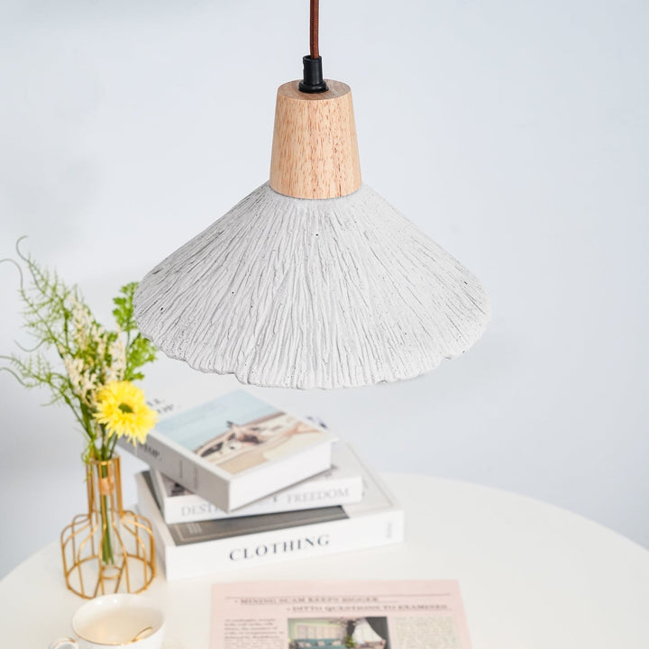 Concrete Pleated Drop light Pendant Lamp | Kalsten