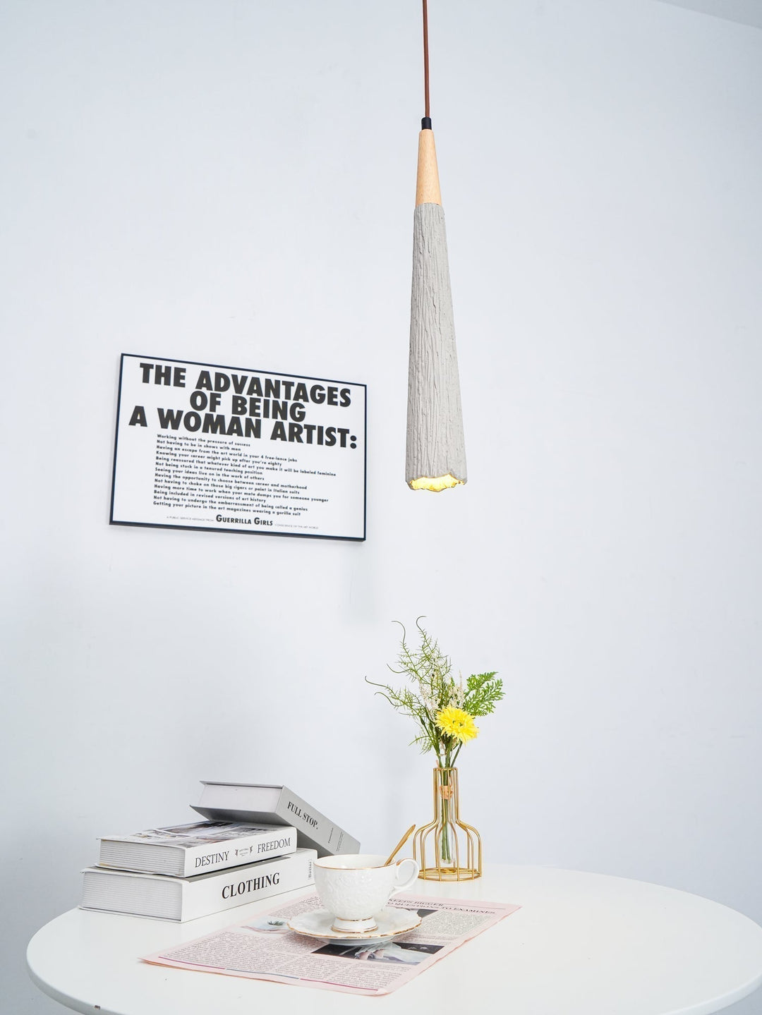 Concrete Pleated Drop light Pendant Lamp | Kalsten