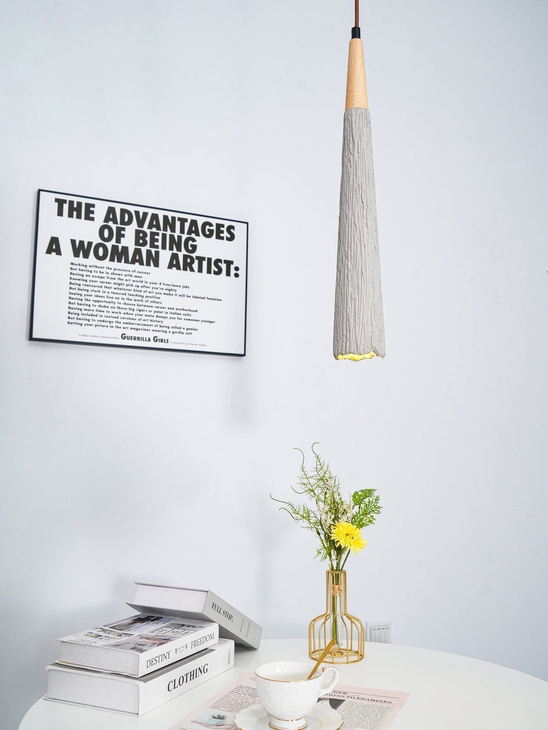 Concrete Pleated Drop light Pendant Lamp | Kalsten
