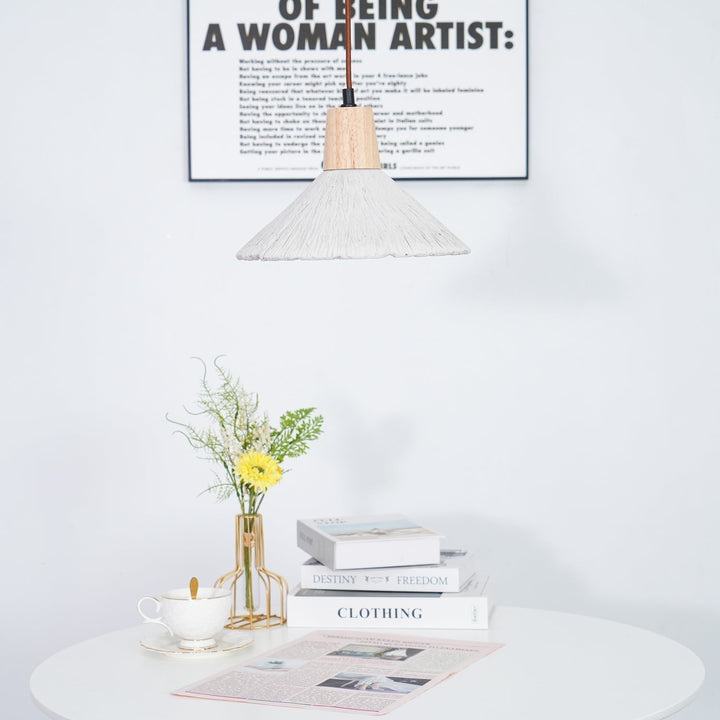 Concrete Pleated Drop light Pendant Lamp | Kalsten