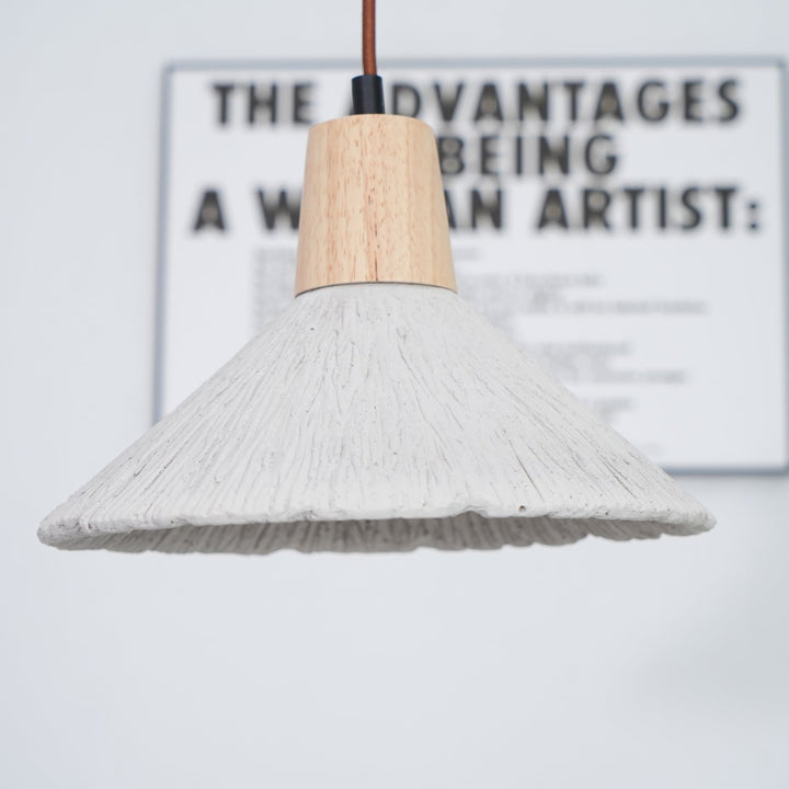 Concrete Pleated Drop light Pendant Lamp | Kalsten