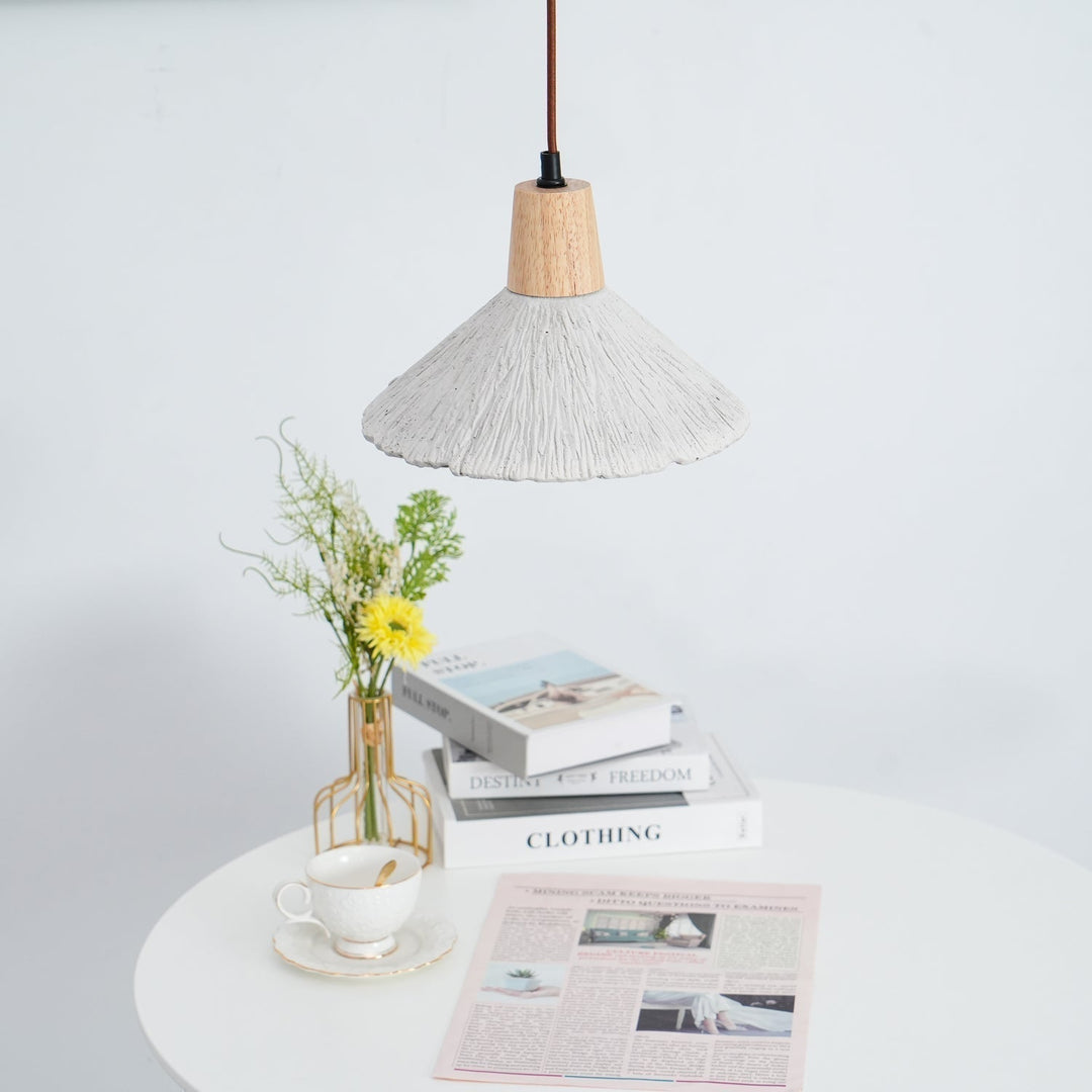 Concrete Pleated Drop light Pendant Lamp | Kalsten