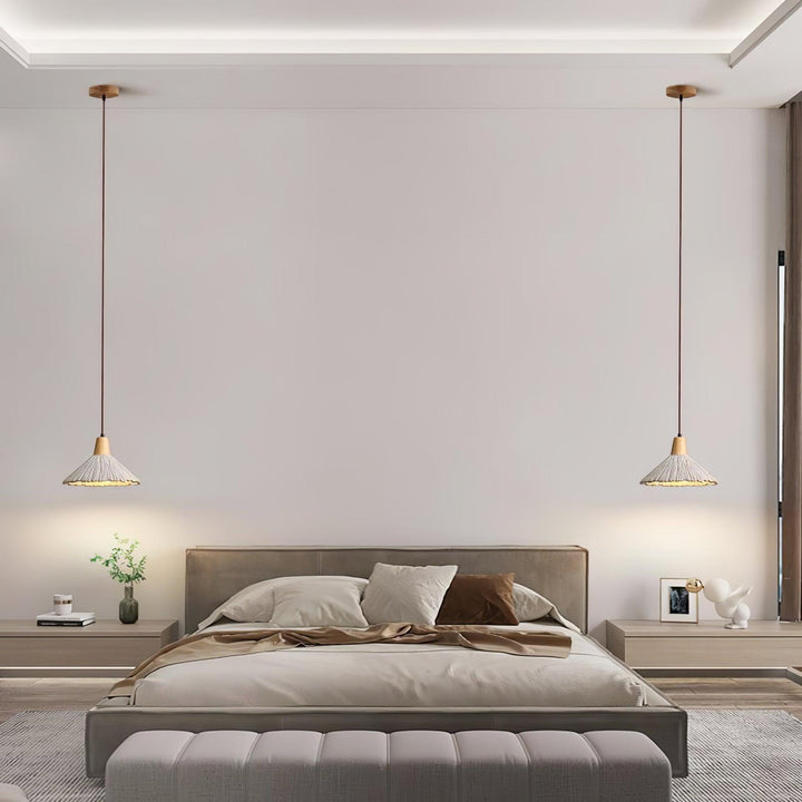 Concrete Pleated Drop light Pendant Lamp | Kalsten
