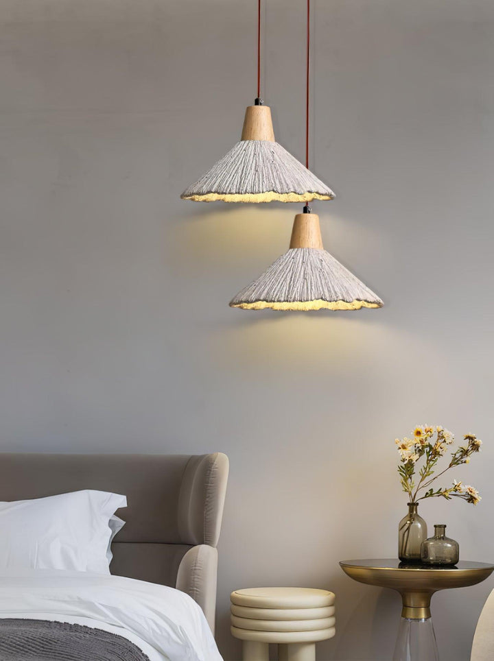 Concrete Pleated Drop light Pendant Lamp | Kalsten