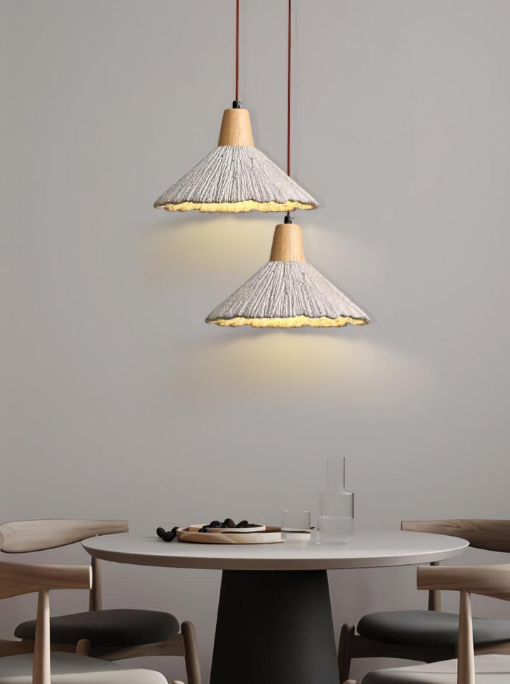 Concrete Pleated Drop light Pendant Lamp | Kalsten