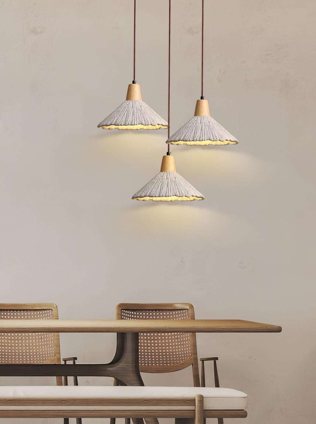Concrete Pleated Drop light Pendant Lamp | Kalsten