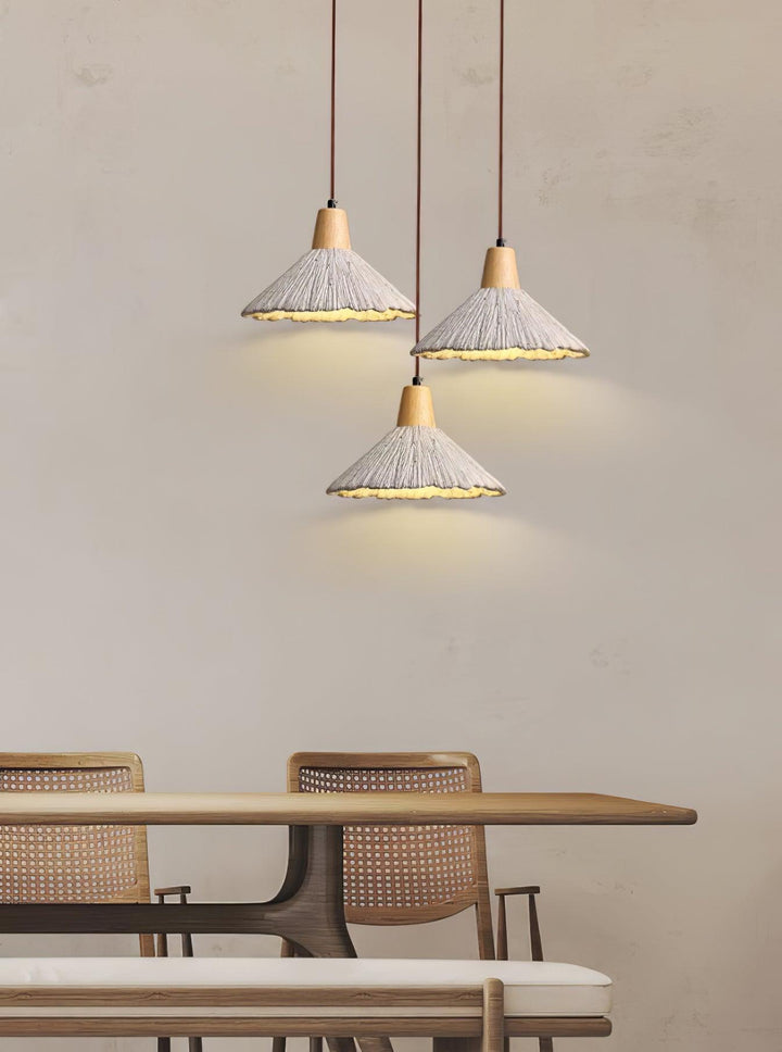 Concrete Pleated Drop light Pendant Lamp | Kalsten