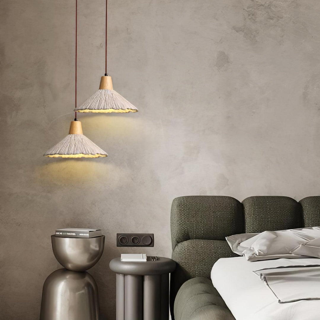 Concrete Pleated Drop light Pendant Lamp | Kalsten