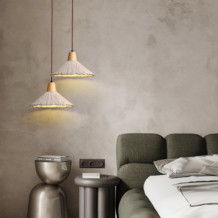 Concrete Pleated Drop light Pendant Lamp | Kalsten