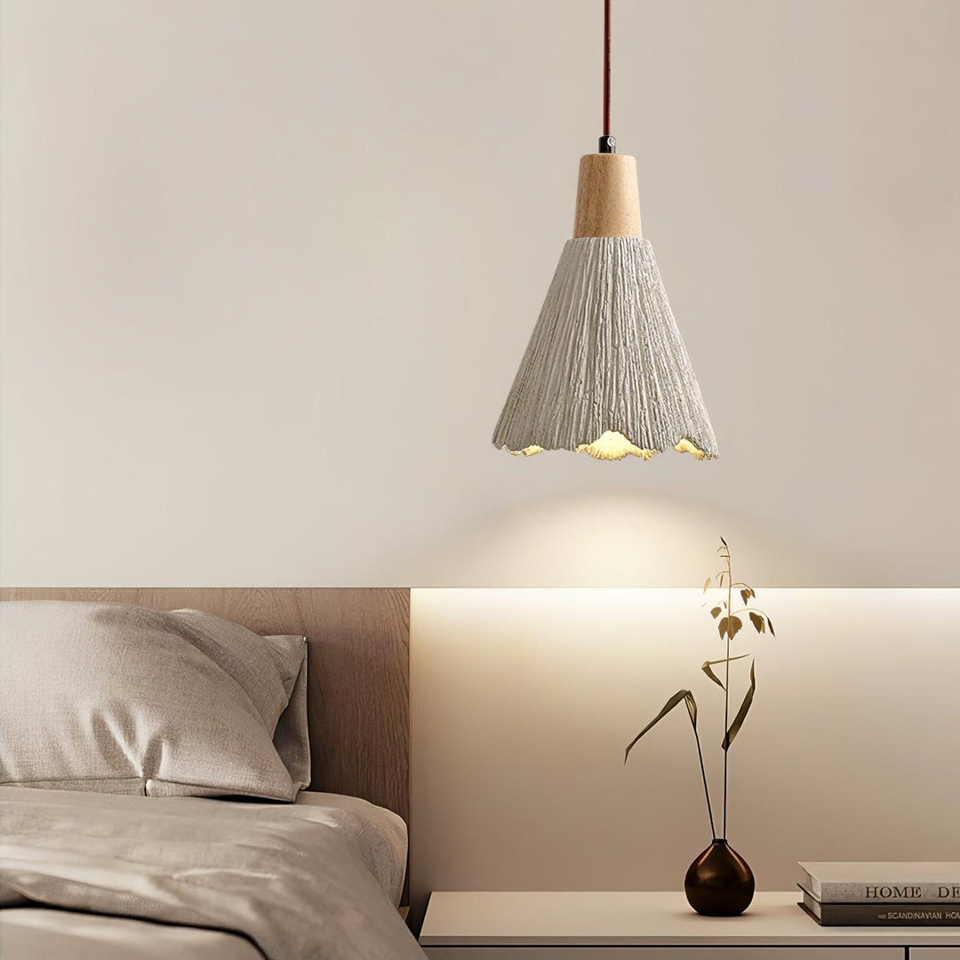 Concrete Pleated Drop light Pendant Lamp | Kalsten
