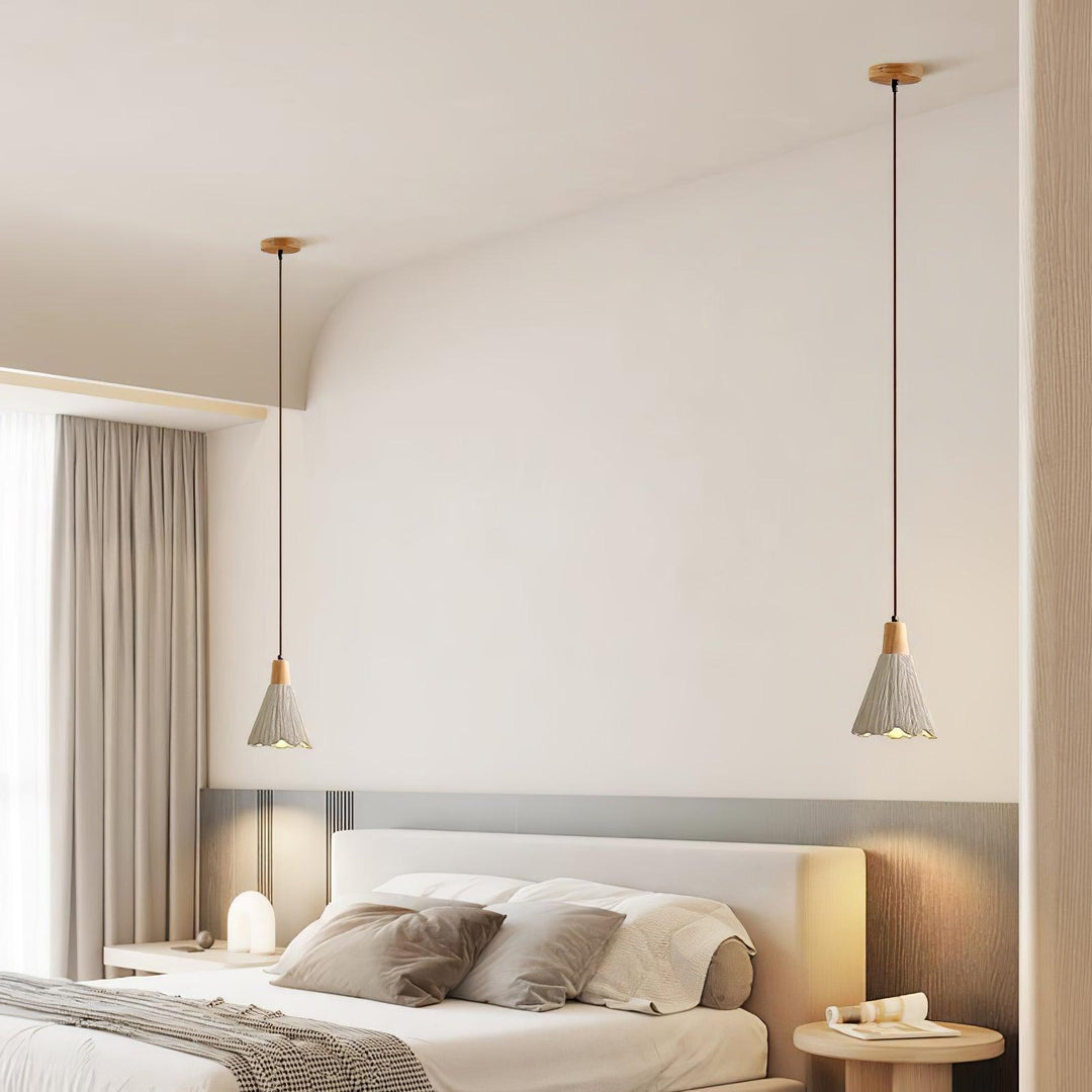 Concrete Pleated Drop light Pendant Lamp | Kalsten