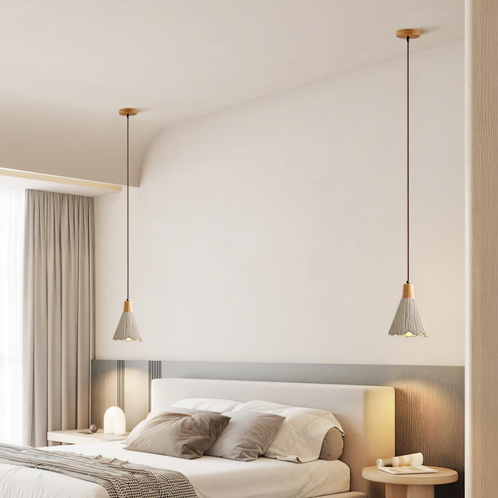 Concrete Pleated Drop light Pendant Lamp | Kalsten