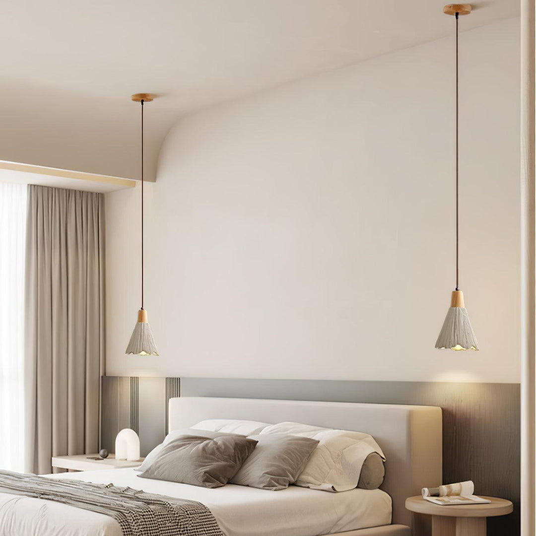 Concrete Pleated Drop light Pendant Lamp | Kalsten