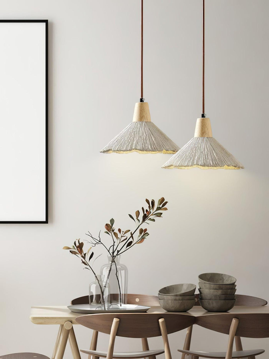 Concrete Pleated Drop light Pendant Lamp | Kalsten