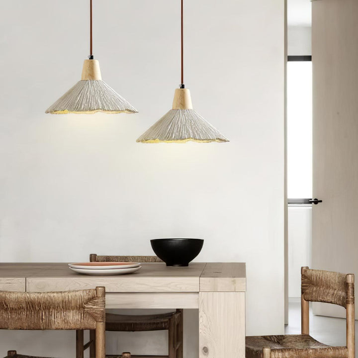 Concrete Pleated Drop light Pendant Lamp | Kalsten