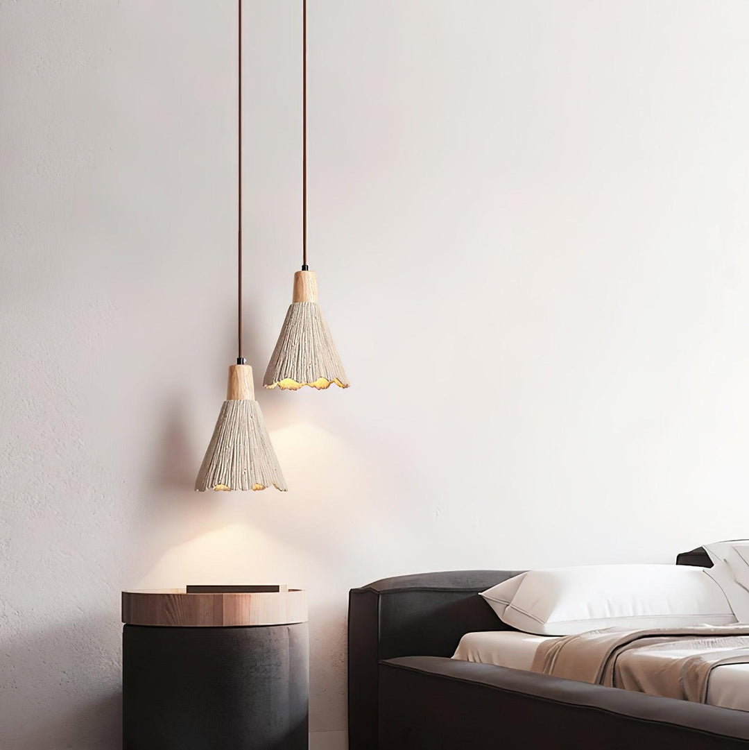 Concrete Pleated Drop light Pendant Lamp | Kalsten