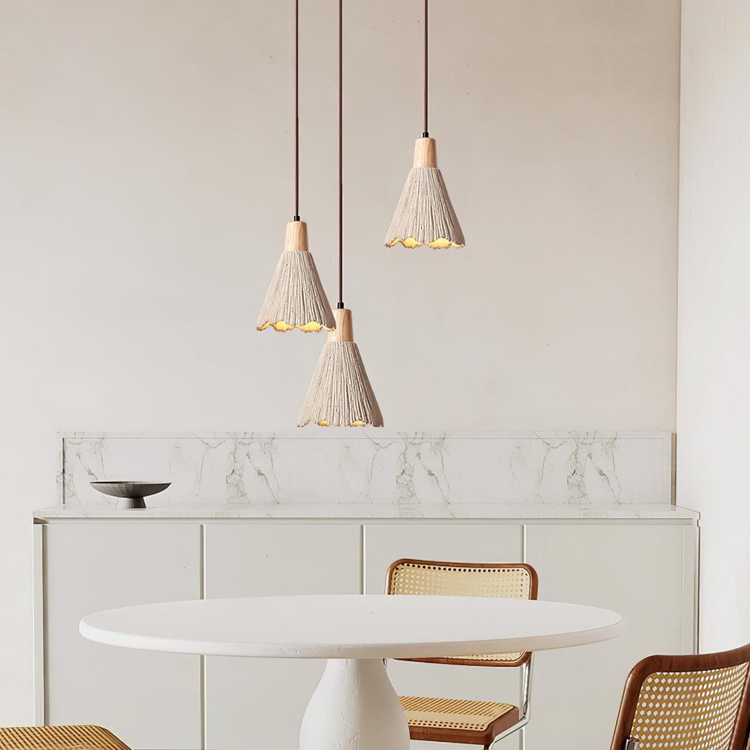 Concrete Pleated Drop light Pendant Lamp | Kalsten