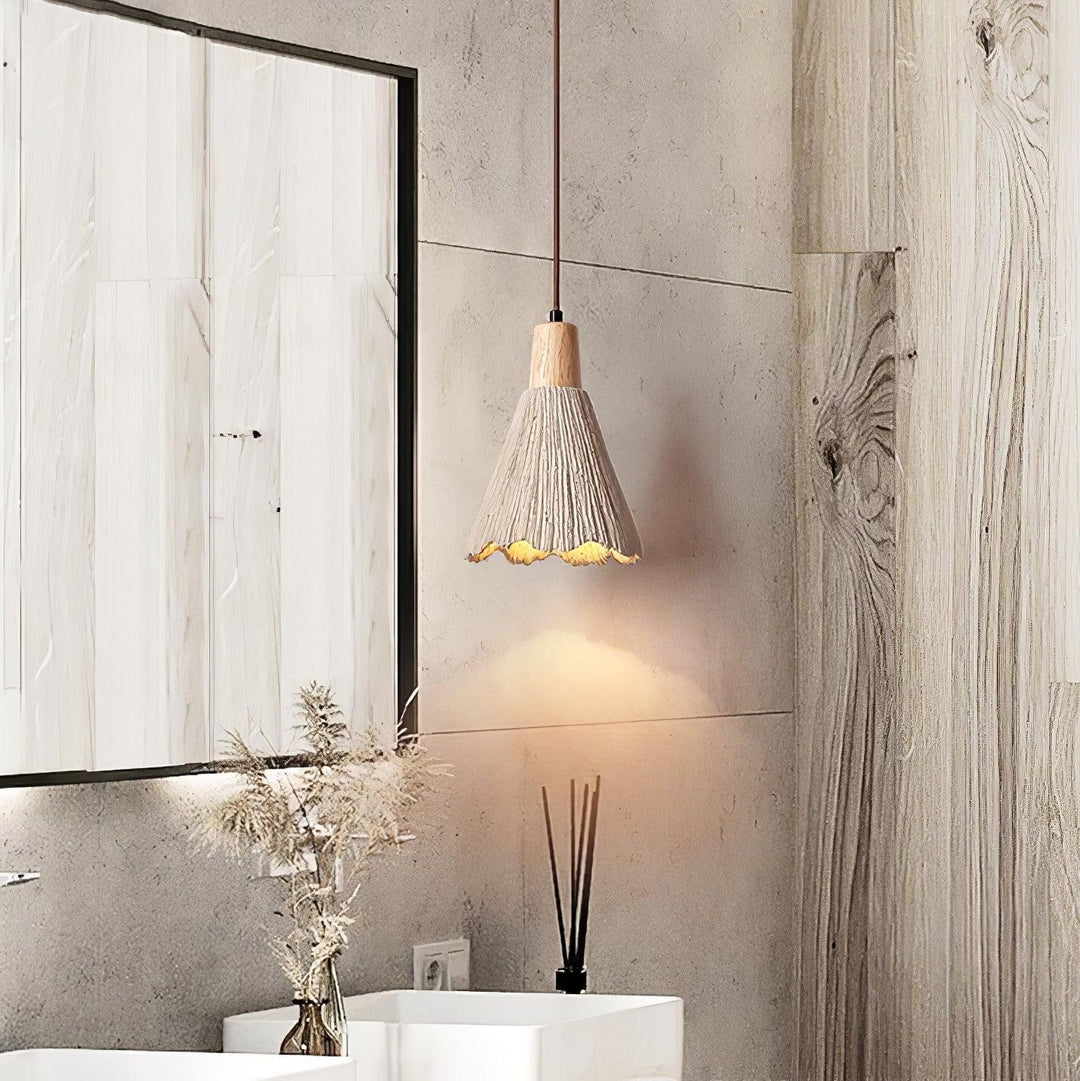 Concrete Pleated Drop light Pendant Lamp | Kalsten