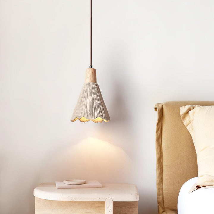 Concrete Pleated Drop light Pendant Lamp | Kalsten