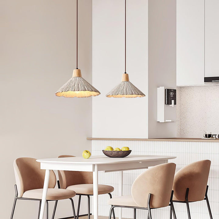 Concrete Pleated Drop light Pendant Lamp | Kalsten