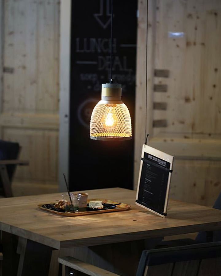 Pendant Light Cement Metal 9.8 in Adjustable Indoor Ceiling Lamp Black Grey Dining Kitchen Bedroom Accent | Kalsten