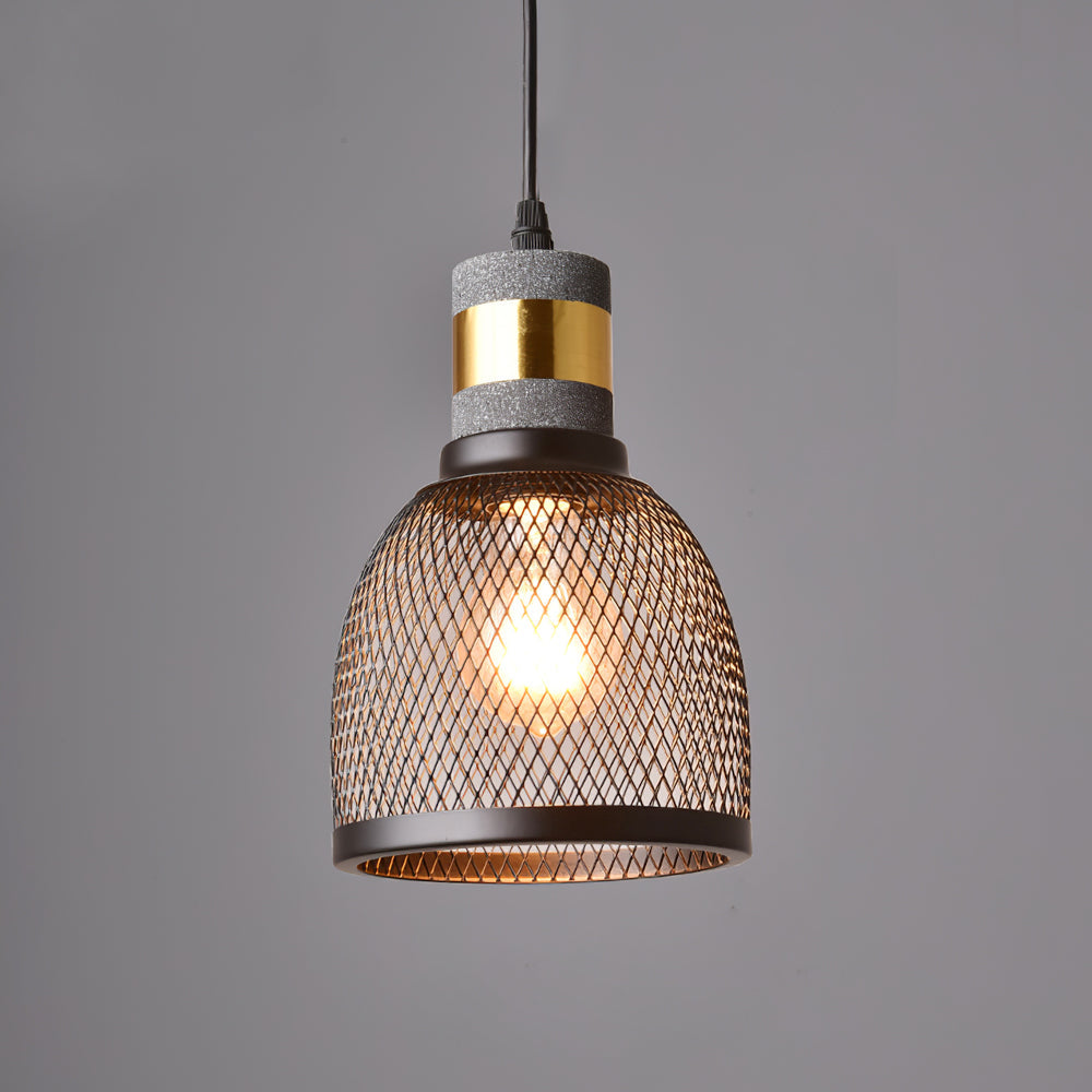 Pendant Light Cement Metal 9.8 in Adjustable Indoor Ceiling Lamp Black Grey Dining Kitchen Bedroom Accent | Kalsten