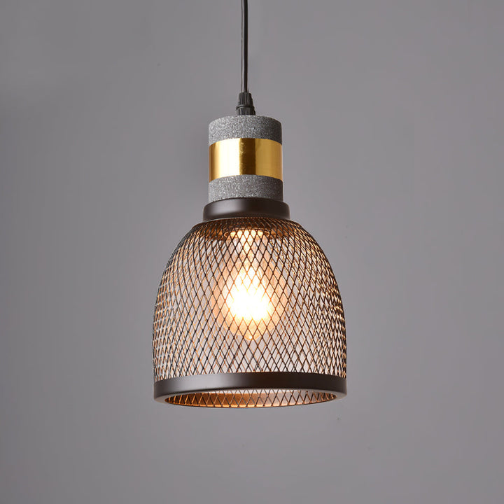 Pendant Light Cement Metal 9.8 in Adjustable Indoor Ceiling Lamp Black Grey Dining Kitchen Bedroom Accent | Kalsten