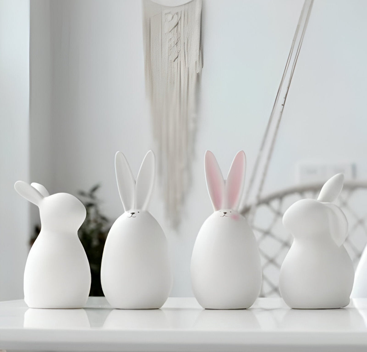 BowLift | ConeyBliss Minimalist Ceramic Bunny – Elegant White Easter Rabbit Figurine Decor