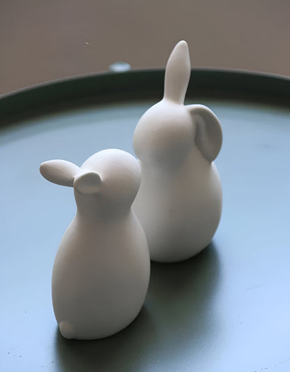 BowLift | ConeyBliss Minimalist Ceramic Bunny – Elegant White Easter Rabbit Figurine Decor