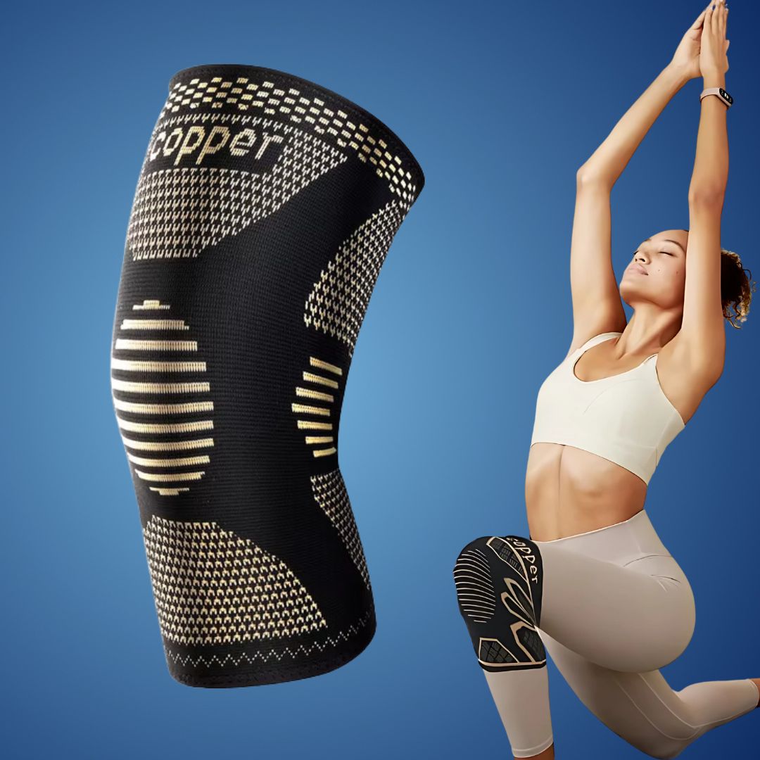 CopperFlex Knee Compression Sleeve | for Pain Relief - Support - Mobility - perfect for Athletes, Arthritis, Seniors, and Injury Recovery Bowlift