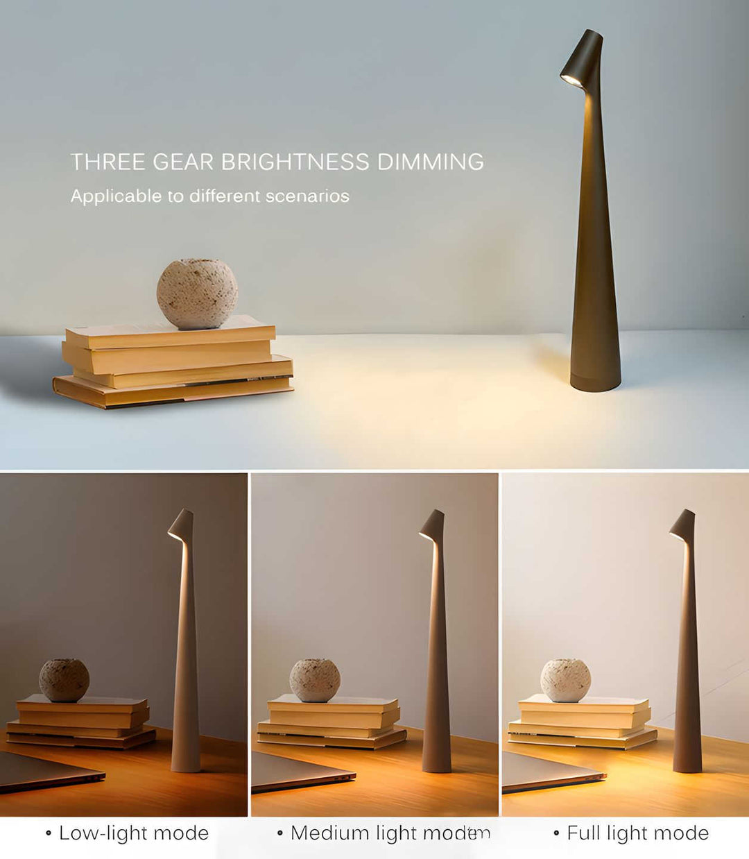 LunaSlim – Elegant Wireless Table Lamp with Adjustable Lighting Kalsten