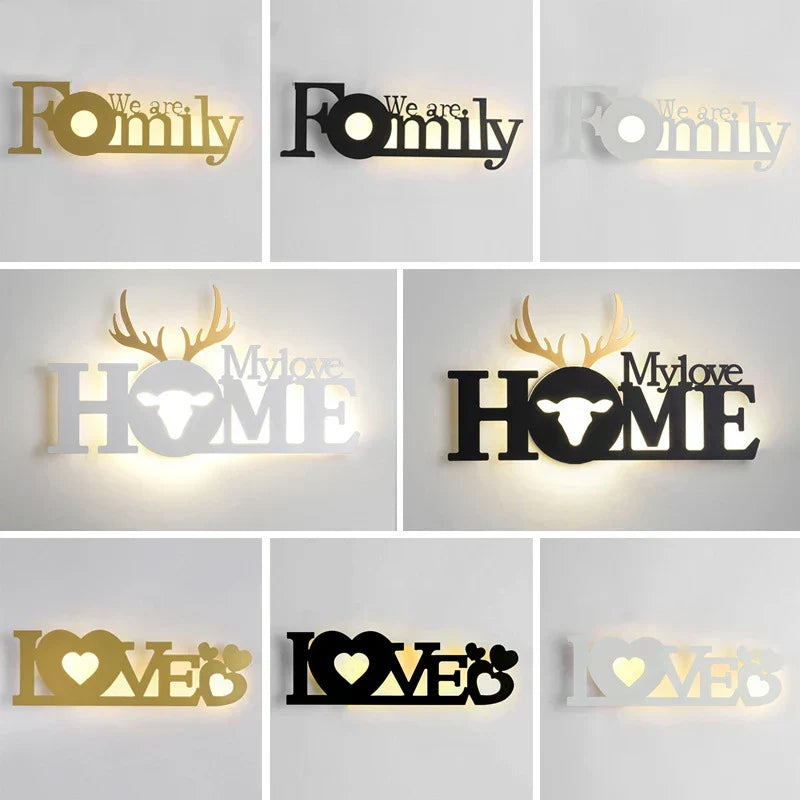 Modern LED Letter Lamp for Wall Mounting – Decorative Light for Living Room and Office | Kalsten