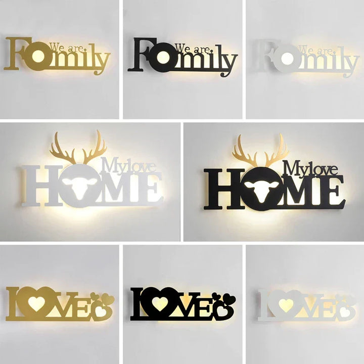 Modern LED Letter Lamp for Wall Mounting – Decorative Light for Living Room and Office | Kalsten
