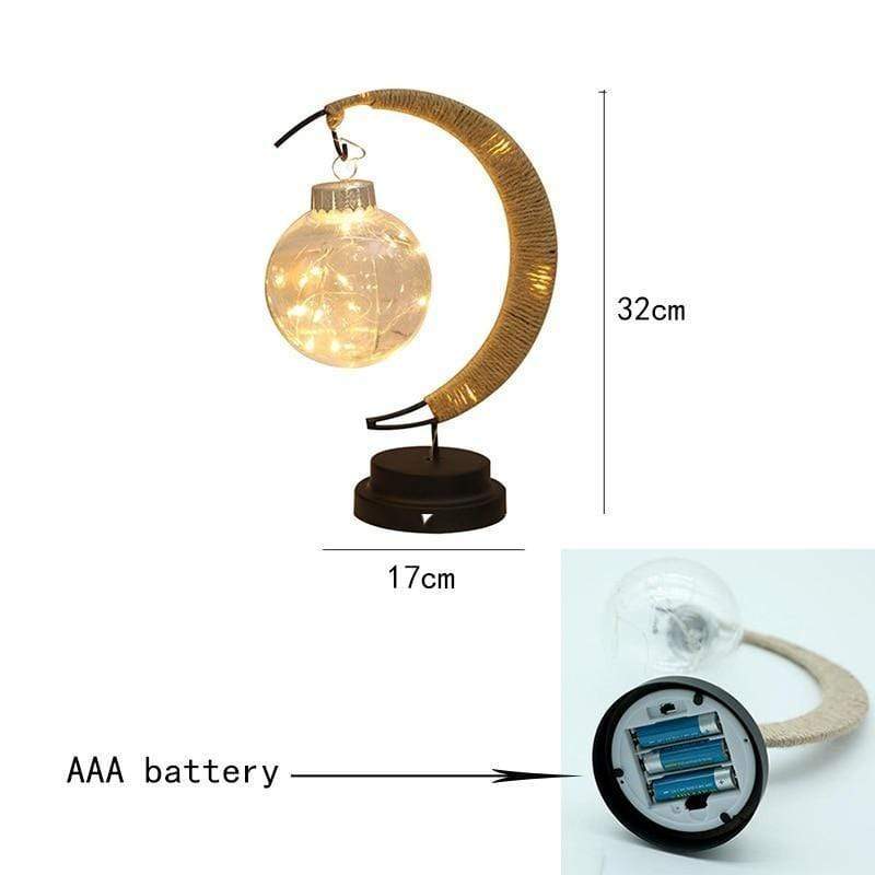LunaGlow - Luxury Table Lamp - Moon Crescent - Wicker Design - Elegant Lighting | Kalsten