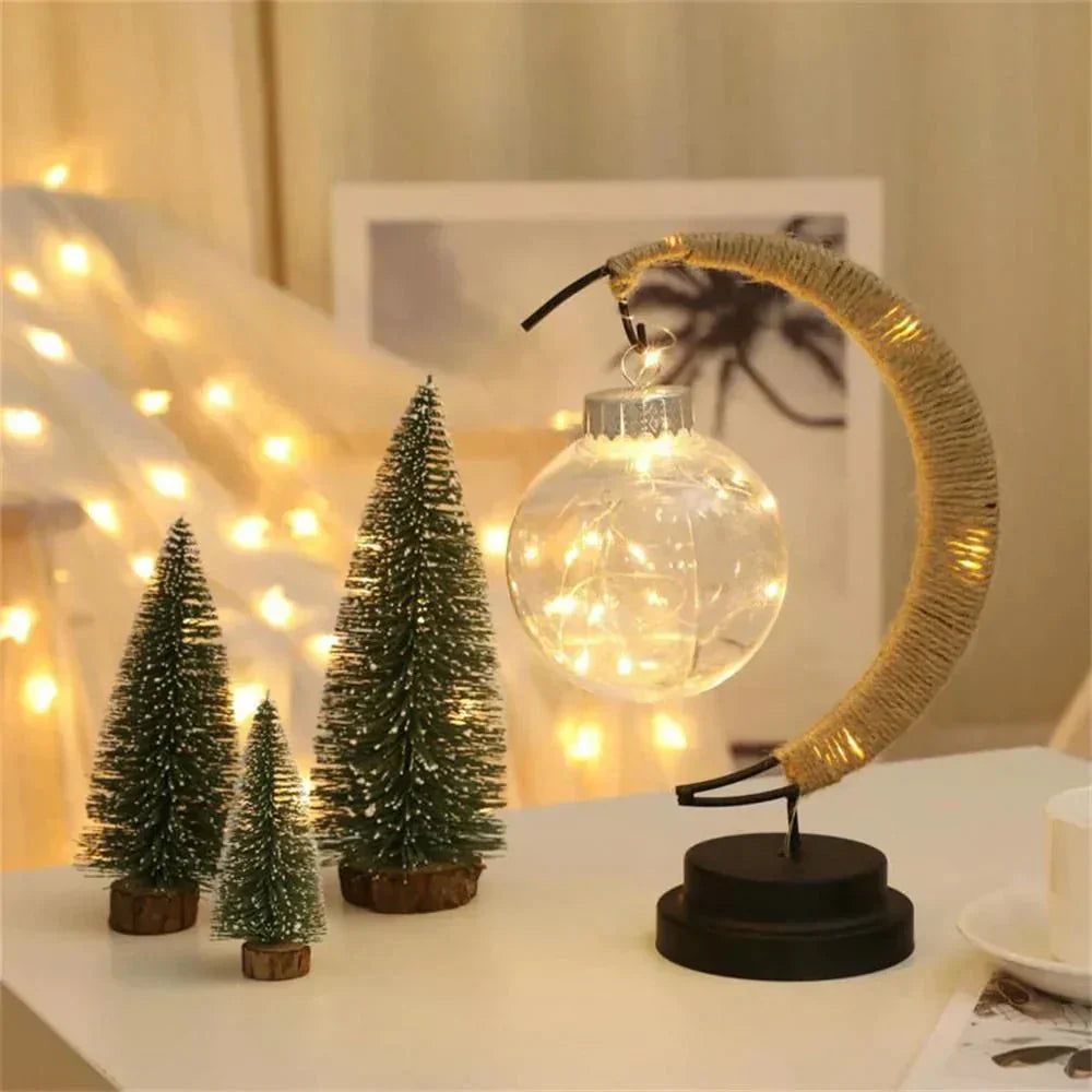 LunaGlow - Luxury Table Lamp - Moon Crescent - Wicker Design - Elegant Lighting | Kalsten