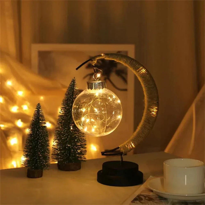 LunaGlow - Luxury Table Lamp - Moon Crescent - Wicker Design - Elegant Lighting | Kalsten