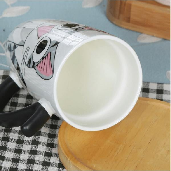 Cute Cat Ceramic Mug with Cover Lid | Kalsten