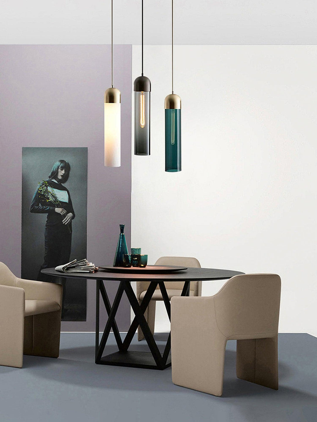 Glass Cylindrical Shape Pendant Light | Kalsten