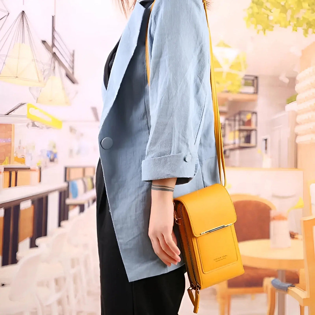 Soft Leather Shoulder Bag with Anti-Theft Protection - SafeTouch | Kalsten