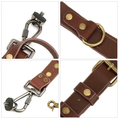 Skanto | Quick Release Non-Slip Double Shoulder Teacher Strap Camera Strap with Metal Hook for SLR / DSLR Cameras (Brown)