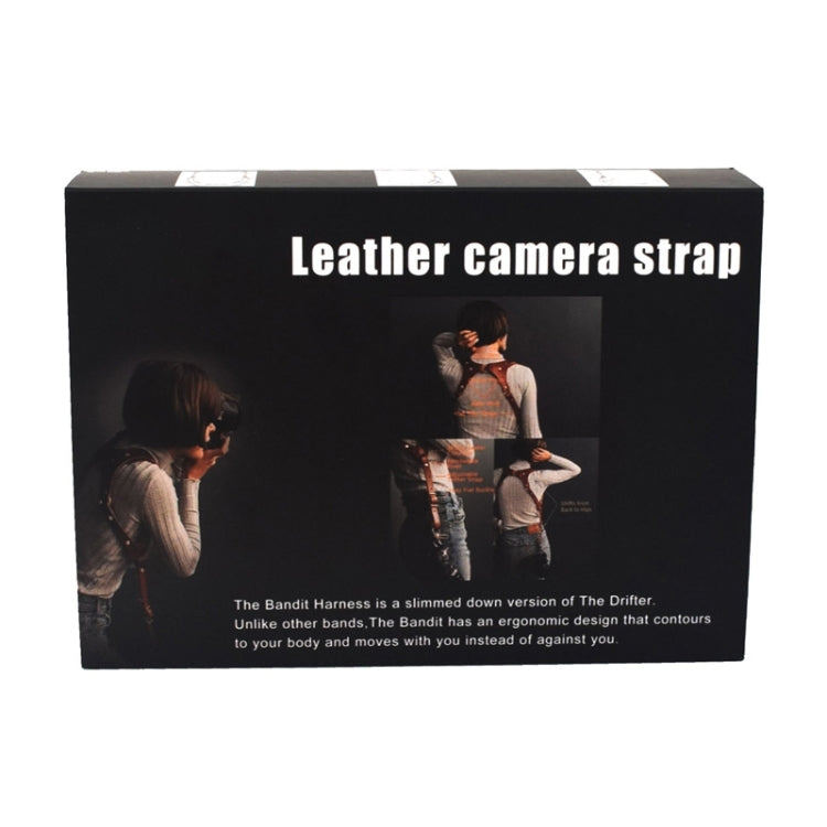 Quick Release Anti-Slip Dual Shoulder Leather Camera Strap with Metal Hooks for SLR / DSLR Cameras (Brown)