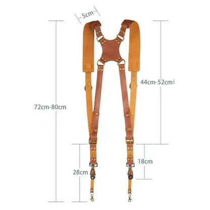 Quick Release Anti-Slip Dual Shoulder Leather Camera Strap with Metal Hooks for SLR / DSLR Cameras (Brown)