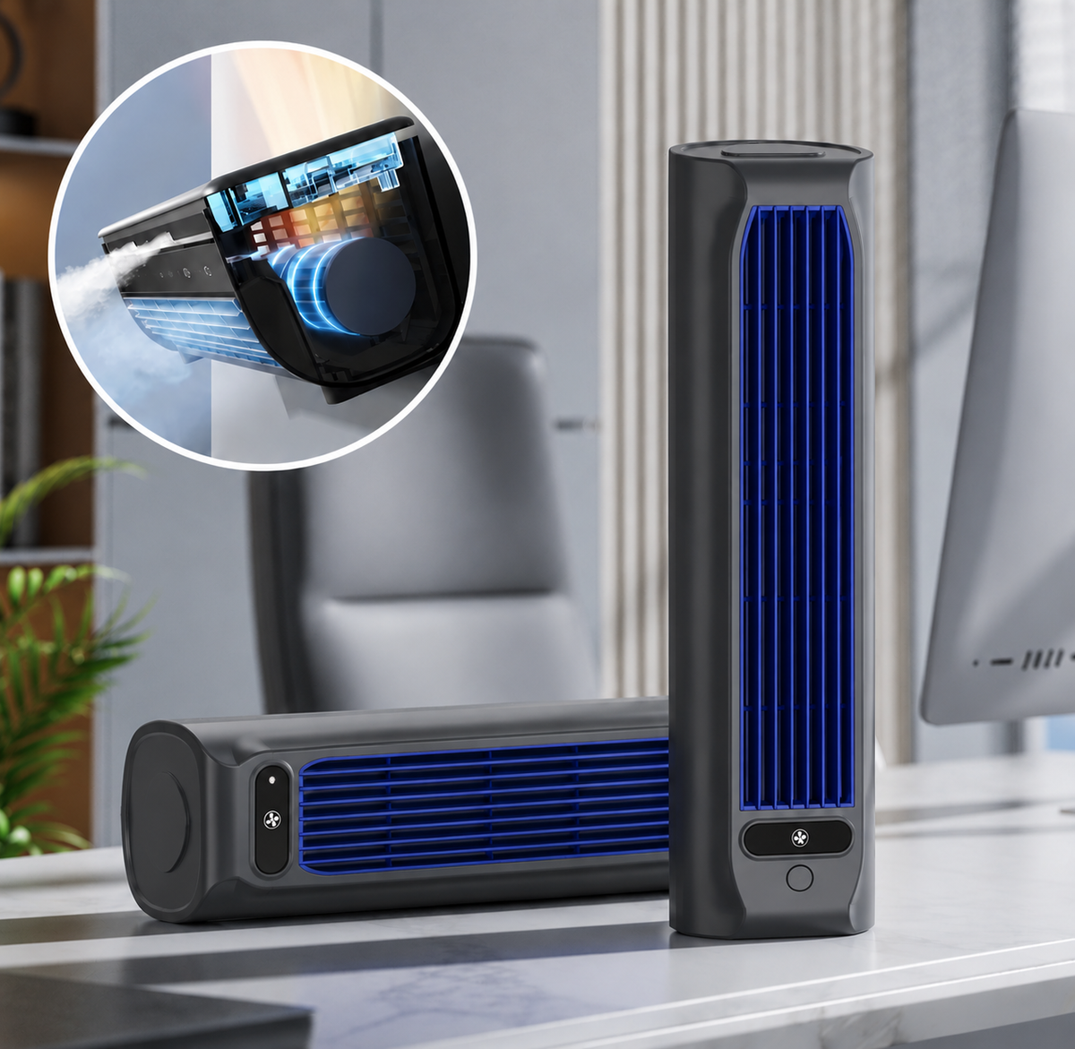 AirWave – Portable rechargeable air cooler with 12 hours battery life | Brehn